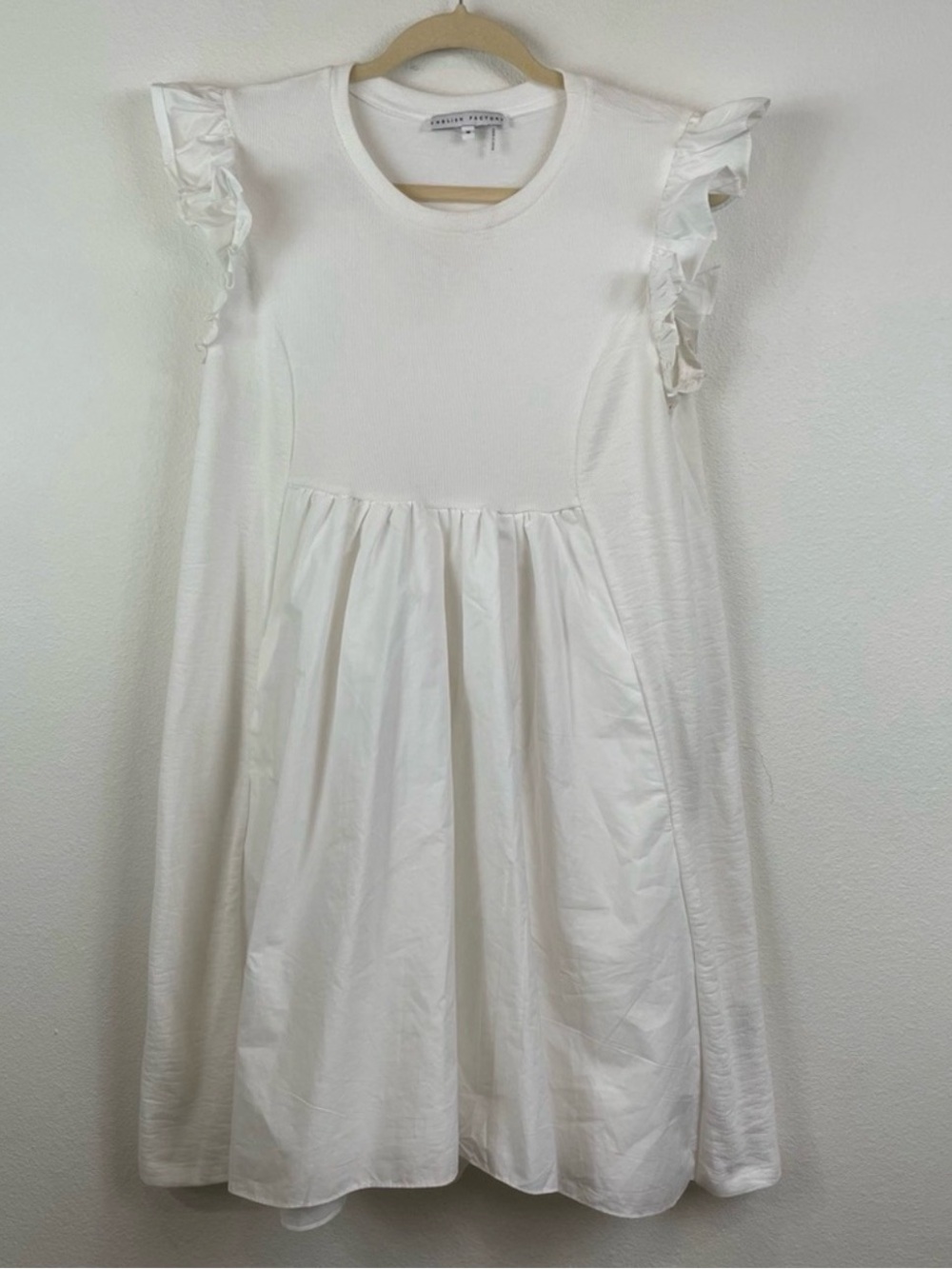 English Factory Knit Poplin Mixed Dress Size Medium